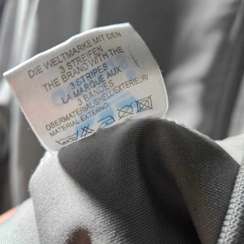 Adidas Originals Mens XL Grey Trefoil Track Jacket Full Zip 3-Stripe Activewear